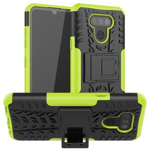 For LG Harmony 4 Tire Texture Shockproof TPU + PC Protective Case with Holder(Green)