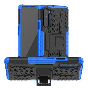 For OnePlus Nord Tire Texture Shockproof TPU + PC Protective Case with Holder(Blue)