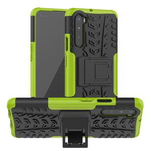 For OnePlus Nord Tire Texture Shockproof TPU + PC Protective Case with Holder(Green)