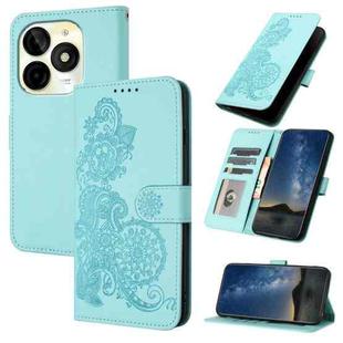 For Itel P65C Datura Flower Embossed Flip Leather Phone Case(Light Blue)