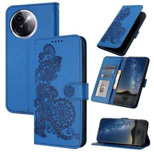 For vivo Y200i Datura Flower Embossed Flip Leather Phone Case(Blue)