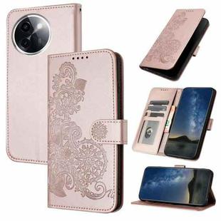 For vivo Y200i Datura Flower Embossed Flip Leather Phone Case(Rose Gold)