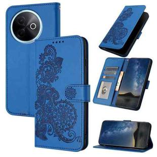 For vivo Y39 5G Datura Flower Embossed Flip Leather Phone Case(Blue)