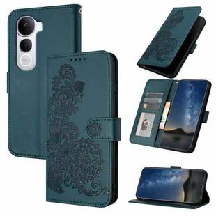 For vivo Y400 Pro 5G Datura Flower Embossed Flip Leather Phone Case(Dark Green)