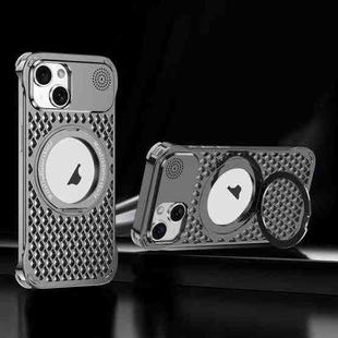 For iPhone 14 R-JUST RJ-64 Aromatherapy Heat Dissipation MagSafe Phone Case with Stand(Grey)