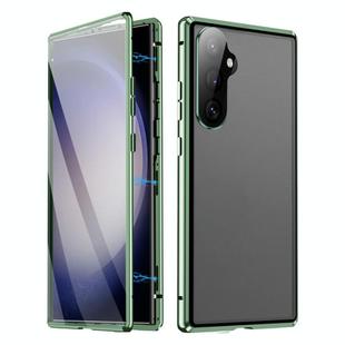 For Samsung Galaxy S25+ 5G HD Full Cover Magnetic Metal Tempered Glass Phone Case(Green)