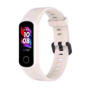 For Huawei Honor Band 5i / Band 4 Metal Buckle Silicone Watch Band, Size: Free Size(Cherry Blossom Powder)