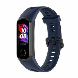For Huawei Honor Band 5i / Band 4 Metal Buckle Silicone Watch Band, Size: Free Size(Midnight Blue)