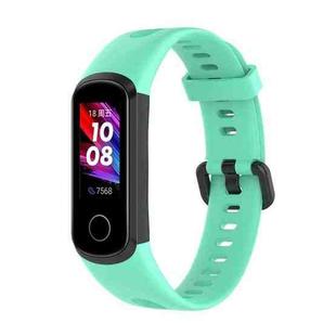For Huawei Honor Band 5i / Band 4 Metal Buckle Silicone Watch Band, Size: Free Size(Lake Blue)