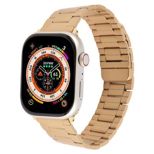 For Apple Watch 42mm / 41mm / 40mm / 38mm Three-beads Magnetic Steel Watch Band(Gold)