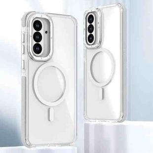For Samsung Galaxy A56 5G Dual-Color Clear Acrylic Hybrid TPU MagSafe Phone Case(Transparent)