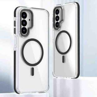 For Samsung Galaxy A26 5G Dual-Color Clear Acrylic Hybrid TPU MagSafe Phone Case(Black)