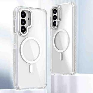 For Samsung Galaxy A26 5G Dual-Color Clear Acrylic Hybrid TPU MagSafe Phone Case(Transparent)