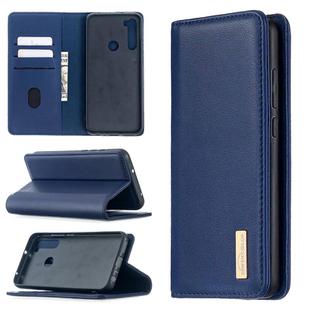 For Xiaomi Redmi Note 8T 2 in 1 Detachable Magnetic Horizontal Flip Genuine Leather Case with Holder & Card Slots & Wallet(Blue)