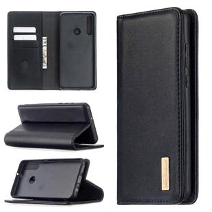 For Huawei Y6p 2 in 1 Detachable Magnetic Horizontal Flip Genuine Leather Case with Holder & Card Slots & Wallet(Black)