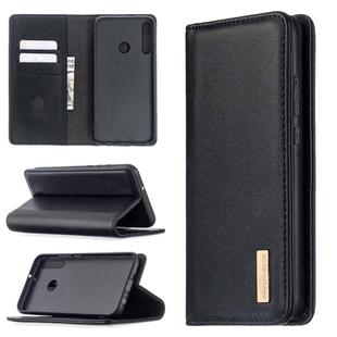 For Huawei Y7p 2 in 1 Detachable Magnetic Horizontal Flip Genuine Leather Case with Holder & Card Slots & Wallet(Black)