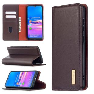 For Huawei Y6 (2019) / Honor 8A 2 in 1 Detachable Magnetic Horizontal Flip Genuine Leather Case with Holder & Card Slots & Wallet(Dark Brown)