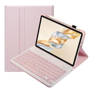 For Honor Pad X9 Pro 11.5 AH28 Ultra-thin Detachable Bluetooth Keyboard Leather Tablet Case(Pink White)