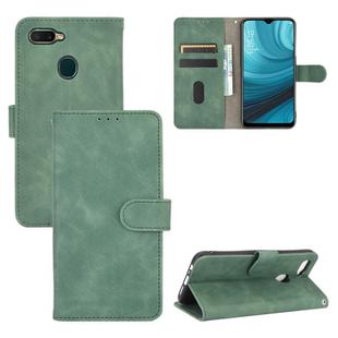 For OPPO A7(AX7) / A5s / AX5s / A12 Solid Color Skin Feel Magnetic Buckle Horizontal Flip Calf Texture PU Leather Case with Holder & Card Slots & Wallet(Green)