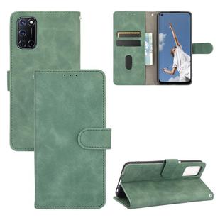 For OPPO A52 / A72 / A92 Solid Color Skin Feel Magnetic Buckle Horizontal Flip Calf Texture PU Leather Case with Holder & Card Slots & Wallet(Green)