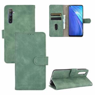 For OPPO Realme 6 Solid Color Skin Feel Magnetic Buckle Horizontal Flip Calf Texture PU Leather Case with Holder & Card Slots & Wallet(Green)