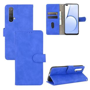 For OPPO Realme X50 / X50 5G Solid Color Skin Feel Magnetic Buckle Horizontal Flip Calf Texture PU Leather Case with Holder & Card Slots & Wallet(Blue)