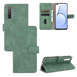 For OPPO Realme X50 / X50 5G Solid Color Skin Feel Magnetic Buckle Horizontal Flip Calf Texture PU Leather Case with Holder & Card Slots & Wallet(Green)