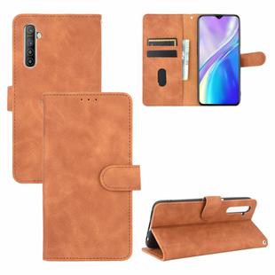 For OPPO Realme XT / X2 / K5 Solid Color Skin Feel Magnetic Buckle Horizontal Flip Calf Texture PU Leather Case with Holder & Card Slots & Wallet(Brown)