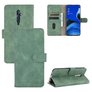 For OPPO Reno2 Z / F Solid Color Skin Feel Magnetic Buckle Horizontal Flip Calf Texture PU Leather Case with Holder & Card Slots & Wallet(Green)