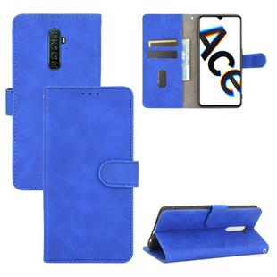 For OPPO Reno Ace / Realme X2 Pro Solid Color Skin Feel Magnetic Buckle Horizontal Flip Calf Texture PU Leather Case with Holder & Card Slots & Wallet(Blue)