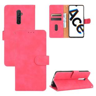 For OPPO Reno Ace / Realme X2 Pro Solid Color Skin Feel Magnetic Buckle Horizontal Flip Calf Texture PU Leather Case with Holder & Card Slots & Wallet(Rose Red)