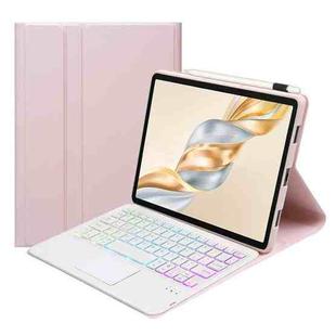 For Honor Pad X9 Pro 11.5 AH28-AS Ultra-thin Detachable Backlight Bluetooth Keyboard Leather Tablet Case with Touchpad(Pink White)