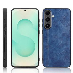 For Samsung Galaxy S25 5G Cow Pattern Sewing Back Cover Phone Case(Blue)