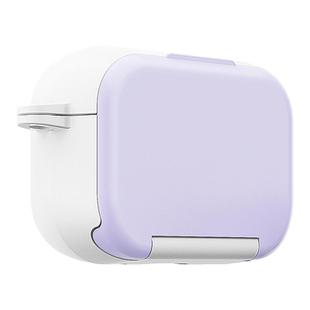 For AirPods 4 Mirror Stand Silicone Earphones Protective Case(Purple)