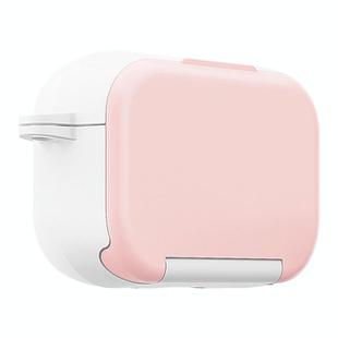 For AirPods 4 Mirror Stand Silicone Earphones Protective Case(Pink)