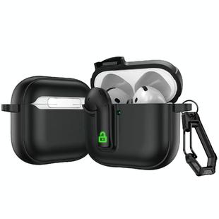 For AirPods 4 Colorful Lock Earphones Protective Case(Black)
