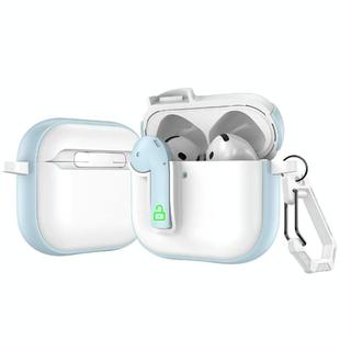 For AirPods 4 Colorful Lock Earphones Protective Case(Light Blue)