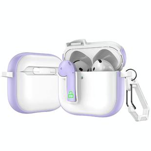 For AirPods 4 Colorful Lock Earphones Protective Case(Purple)
