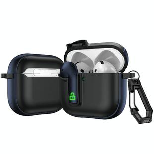 For AirPods 4 Colorful Lock Earphones Protective Case(Navy Blue)