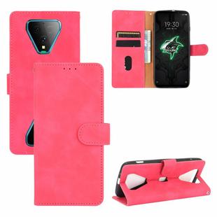 For Xiaomi Black Shark 3 Solid Color Skin Feel Magnetic Buckle Horizontal Flip Calf Texture PU Leather Case with Holder & Card Slots & Wallet(Rose Red)