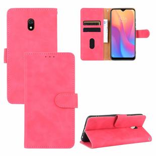 For Xiaomi Redmi 8A Solid Color Skin Feel Magnetic Buckle Horizontal Flip Calf Texture PU Leather Case with Holder & Card Slots & Wallet(Rose Red)