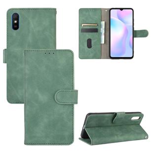 For Xiaomi Redmi 9A Solid Color Skin Feel Magnetic Buckle Horizontal Flip Calf Texture PU Leather Case with Holder & Card Slots & Wallet(Green)