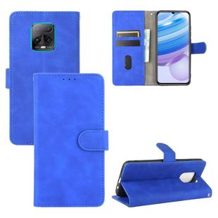 For Xiaomi Redmi 10X & 10X Pro 5G Solid Color Skin Feel Magnetic Buckle Horizontal Flip Calf Texture PU Leather Case with Holder & Card Slots & Wallet(Blue)