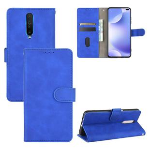 For Xiaomi Redmi K30 Solid Color Skin Feel Magnetic Buckle Horizontal Flip Calf Texture PU Leather Case with Holder & Card Slots & Wallet(Blue)