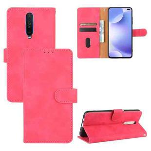 For Xiaomi Redmi K30 Solid Color Skin Feel Magnetic Buckle Horizontal Flip Calf Texture PU Leather Case with Holder & Card Slots & Wallet(Rose Red)