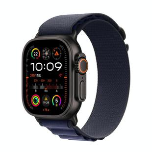 For Apple Watch 42mm / 41mm / 40mm / 38mm Alpine Loop Nylon Watch Band(Navy Black Buckle)