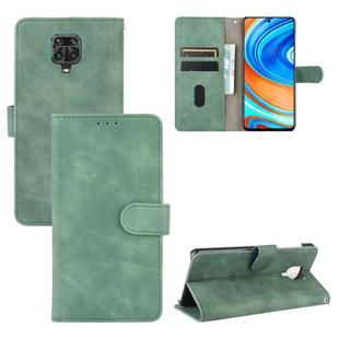 For Xiaomi Redmi Note 9S Solid Color Skin Feel Magnetic Buckle Horizontal Flip Calf Texture PU Leather Case with Holder & Card Slots & Wallet(Green)