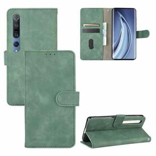 For Xiaomi Mi 10 Solid Color Skin Feel Magnetic Buckle Horizontal Flip Calf Texture PU Leather Case with Holder & Card Slots & Wallet(Green)