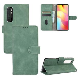 For Xiaomi Mi Note 10 Lite Solid Color Skin Feel Magnetic Buckle Horizontal Flip Calf Texture PU Leather Case with Holder & Card Slots & Wallet(Green)