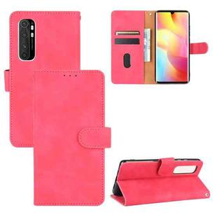 For Xiaomi Mi Note 10 Lite Solid Color Skin Feel Magnetic Buckle Horizontal Flip Calf Texture PU Leather Case with Holder & Card Slots & Wallet(Rose Red)